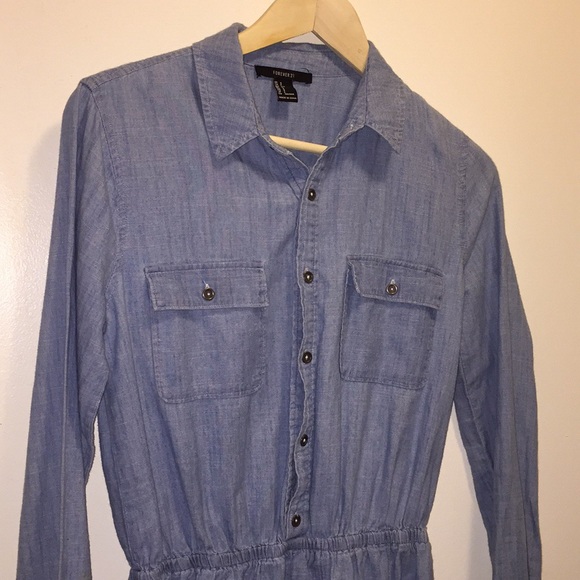 ✅SOLD // Denim Button down Romper - Picture 3 of 4